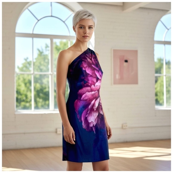 Cami NYC One-Shoulder Dress in Blue and Pink. Small. NWT - Picture 15 of 16